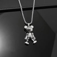 Digital Bear-Titanium Steel Necklace 70cm