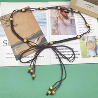 Brown Hemp Rope Braided Waist Chain K0130D