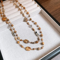 6# Collier-Or/1.3*1.1cm-Pierre de dessin (Placage Or Véritable)
