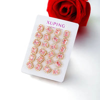 Plaqué or 24 carats - Rose, 12 paires par paquet