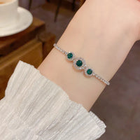 1pc Silver Emerald Zircon Bracelet