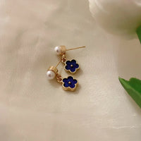 87# Silver Needle-Alloy-Blue Flowers