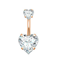 Rose Gold White Heart