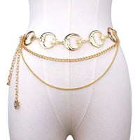 Y444 Golden Three-Layer Moon Waist Chain
