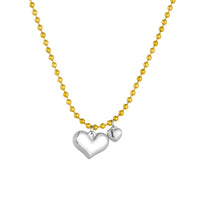 【86233】Collier de perles dorées Cœur d'amour