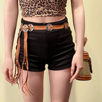 Brown Braided Button Waist Chain K0112A