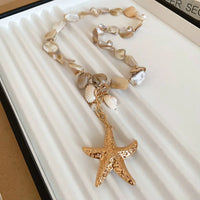 14# Collier-Or/1.3*1.1cm-Étoile de mer