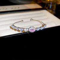 89#Bracelet-Silver-Pink