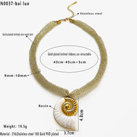 Golden Knitted Mesh with White Conch