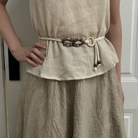 Ceramic Beaded Braided Waist Chain K0127