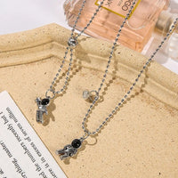 Bead Necklace round Magnetic Pair