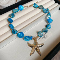 26# Collier-Étoile de mer bleue