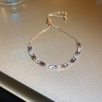 63#Bracelet-gold-purple rectangular