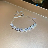 34#Bracelet-White-Oval Zircon