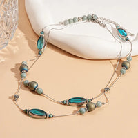 32# Necklace-Silver-Blue