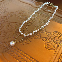 2# Necklace-Golden Double-Layer Pearl