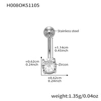 H008-clou de nombril couleur acier