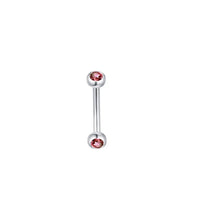 Pink Double Diamond Eyebrow Ring