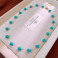 10# Collier-Cœur bleu-rouge
