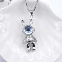 Mechanical Rabbit (Transparent Color)-Titanium Steel Necklace 70cm