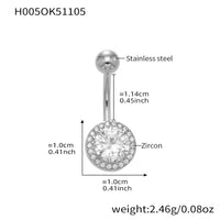 H005-clou de nombril couleur acier