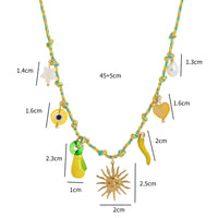 Yellow String Sun Necklace