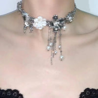 Pearl tassel necklace X3806