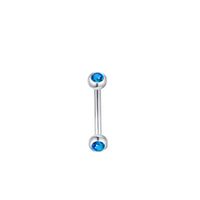 Lake Blue Double Diamond Eyebrow Stud