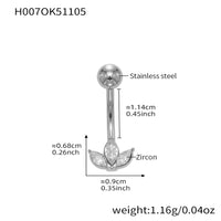 Clou de nombril H007 couleur acier