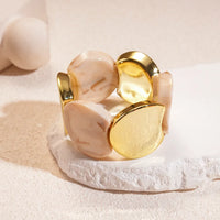 24# Bracelet-Gold/1.3*1.1cm-Beige