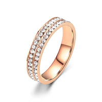 Double rang de 4 mm, or rose