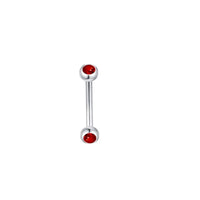 Red Double Diamond Eyebrow Ring
