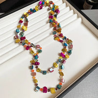 48# Collier-Coloré-Robe asymétrique