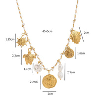 White Yellow String Leaf Necklace