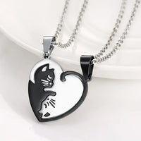 Chat Blanc Noir avec Amour