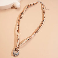 55#Necklace-coffee Color-silver