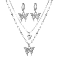 Ensemble blanc K (collier + boucles d'oreilles)