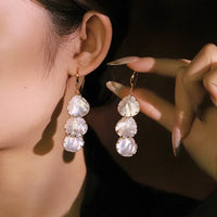 Boucles d'oreilles Chaîne Coquillages Trois Pétales