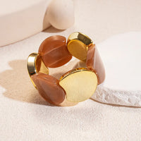 28# Bracelet-Gold/1.3*1.1cm-Gray coffee color