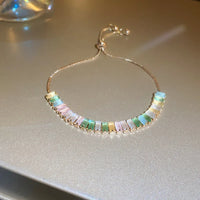 65#Bracelet-gold-colorful rectangular