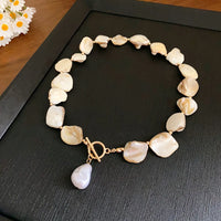 53# Necklace-Gold/1.3*1.1cm-Pearl