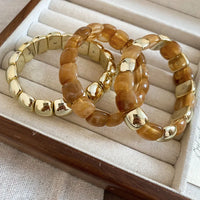 Bracelet-coffee Color (three-piece Set)