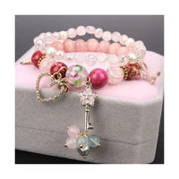Khaki Glass Key Pink
