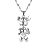 Letter Violent Bear-Titanium Steel Necklace 70cm