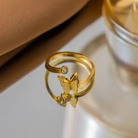 Opening Frosted Butterfly-Gold