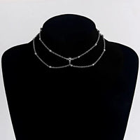 B39 Six-Claw Diamond Silver Necklace
