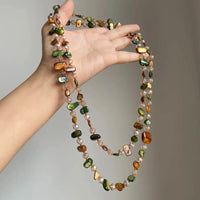 Coffee Green Shell Necklace 120cm