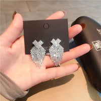 Silver Full Diamond Cross Tassel