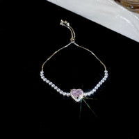 96#Bracelet-Silver-Pink