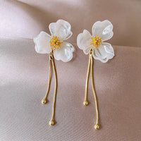 6# Silver Needle-Gold/1.3*1.1cm-White Flowers